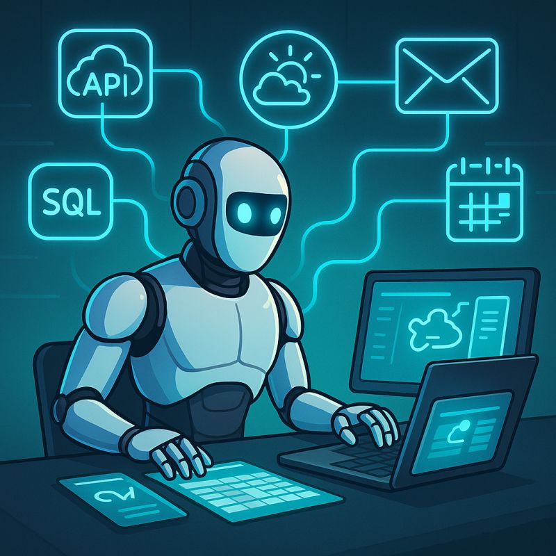 Agentic AI - the jump from a chat model that only talks to an agent that picks tools, calls them, and gets work done.